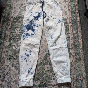 7 For All Mankind Blue and White Joggers Sz. Small